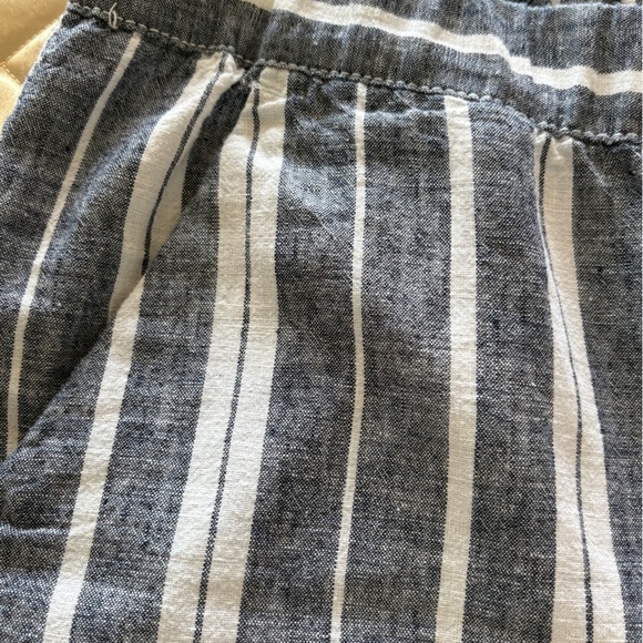 Joe Fresh Gray and White Striped Cropped Pants Linen/Cotton Blend Size L - Picture 5 of 6